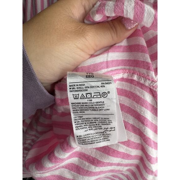 Old Navy Women's Pink White Striped Long Sleeve Beachy Tunic Blouse Size XXL - Picture 5 of 6